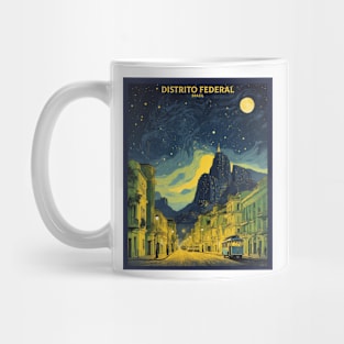 Distrito Federal Brazil Starry Night Vintage Tourism Travel Poster Mug